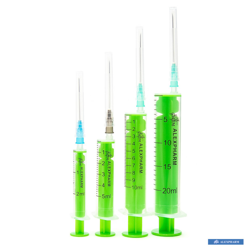 Шприц ін'єкційний 2-х компонентний одноразовий стерильний "ALEXPHARM" 20 мл Luer Slip з голкою, 21G (0,8x40 мм)